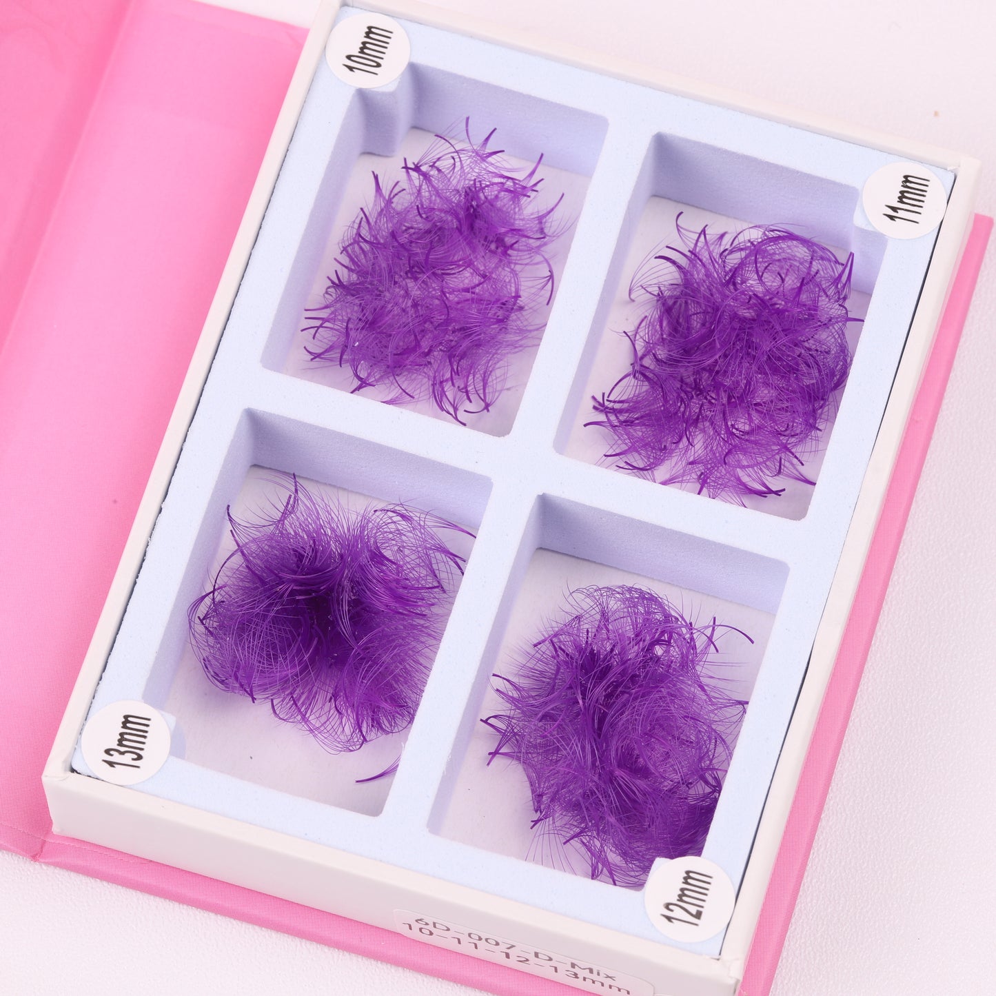 Promade Coloured Lashes | Mix 4in1 | 6D 0.07 | 1000 fans