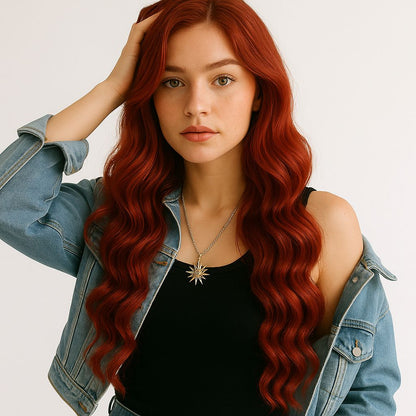 Halo Hair Extensions | 20 Inch | MEDIUM BLONDE DEEP RED