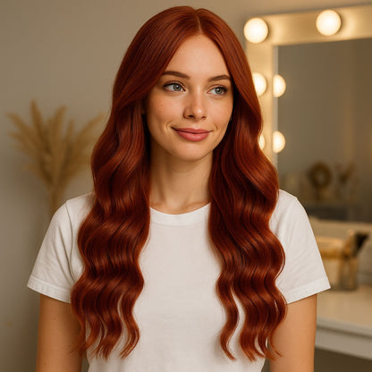 Microring Tip Hair Extensions | 20 Inch | MEDIUM BLONDE DEEP RED