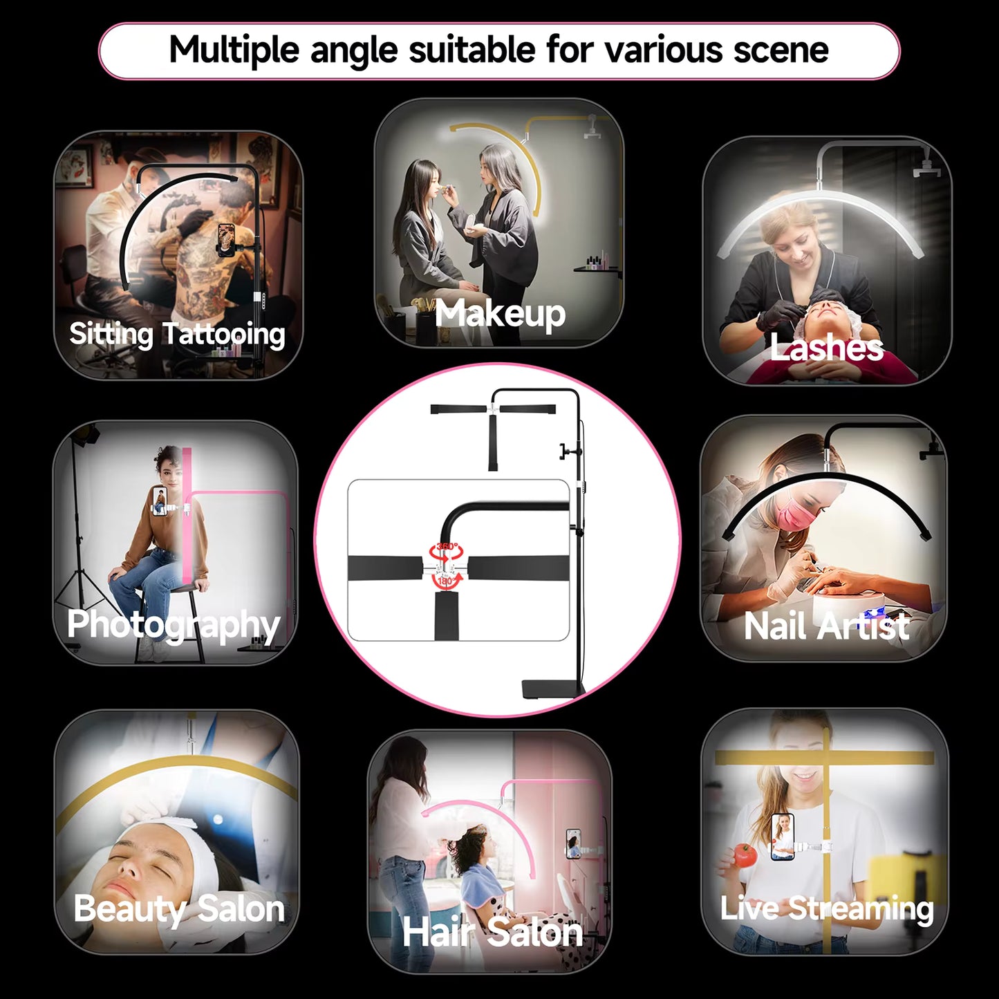 LED Moon Lash Light PRO – Remote Control + Rotatable 180° + Storage Tray